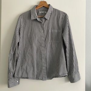 Reformation black and white striped Oxford shirt